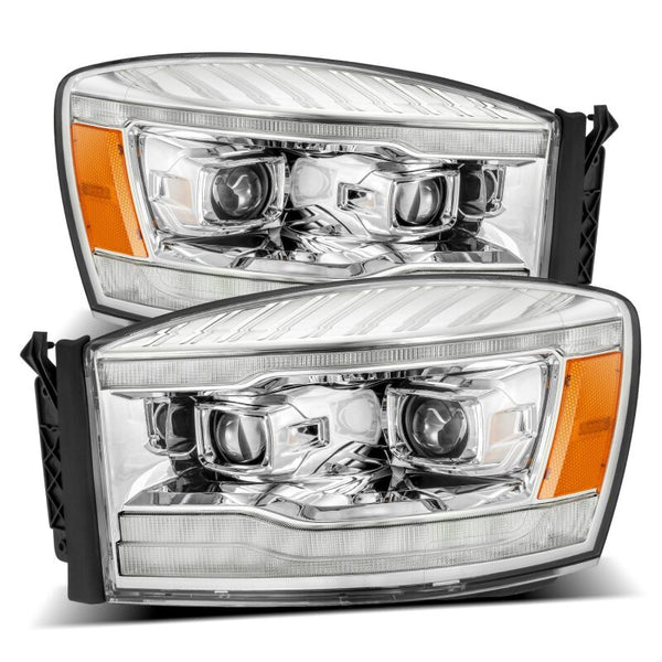 AlphaRex PRO-Series Projector Headlights Chrome w/ Sequential Signal & DRL for 20062008 Dodge Ram 1500HD