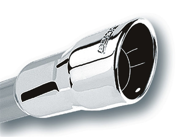 Borla 2.25in Inlet 3.5in Round Rolled Angle Cut Exhaust Tip - 6.5in Long