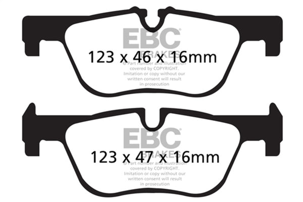 EBC Ultimax2 Rear Brake Pads for 2014+ BMW 228 Coupe 2.0 Turbo - OE
