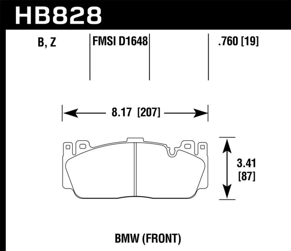 Hawk HPS 5.0 Front Brake Pads for 12-17 BMW M6, 14-17 M6 Gran Coupe, 13-16 M5