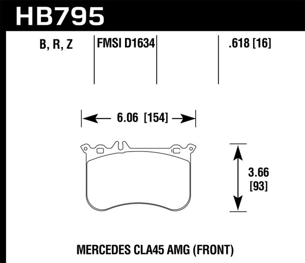 Hawk Performance HPS Front Brake Pads for 14-17 Mercedes-Benz CLA 45 AMG & 15-17 GLA 45 AMG
