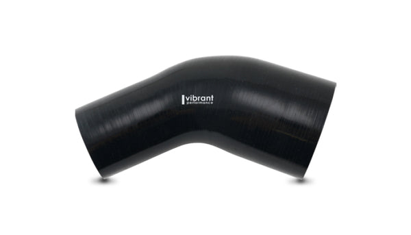 Vibrant 2.25in ID x 2.50in ID Gloss Black Silicone 45 Degree Transition Elbow