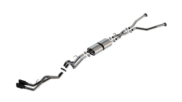 Borla S-Type Cat-Back Exhaust for 22-24 Toyota Tundra 3.4L V6 Ext. Cab/STD Bed 145.7in WB - Black Chrome