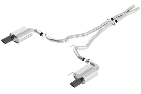 Borla S-Type Cat-Back Exhaust for 15-17 Ford Mustang GT 5.0L V8 (Black Chrome Tips)
