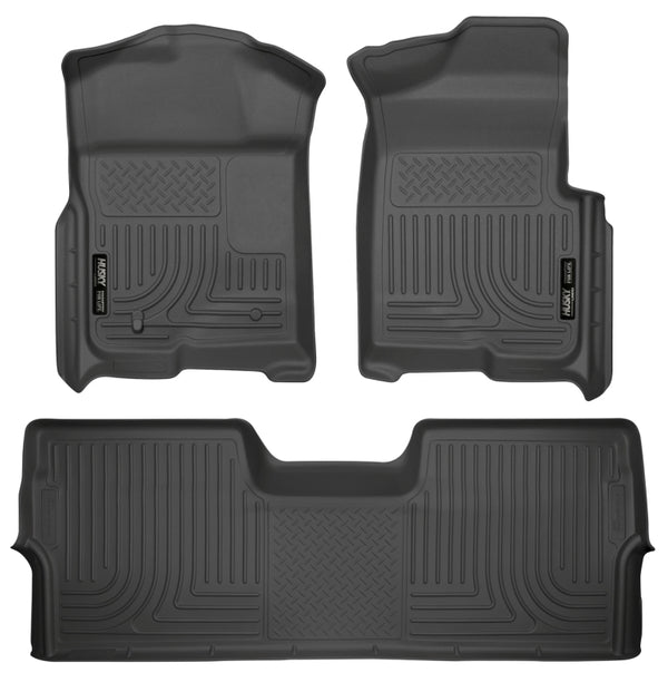 Husky Liners WeatherBeater Black Floor Liners for 2009-2012 Ford F-150 Super Crew Cab
