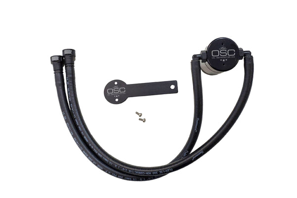 J&L Oil Separator for 16-24 Chevrolet Camaro LT1 6.2L - Driver Side - Black Anodized