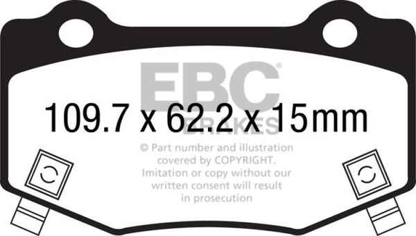 EBC Redstuff Rear Brake Pads for 2016+ Cadillac ATS-V 3.6 Twin Turbo
