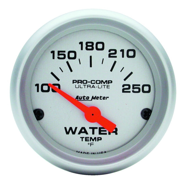 AutoMeter Ultra-Lite 52mm Short Sweep Electric Water Temp Gauge 100250F