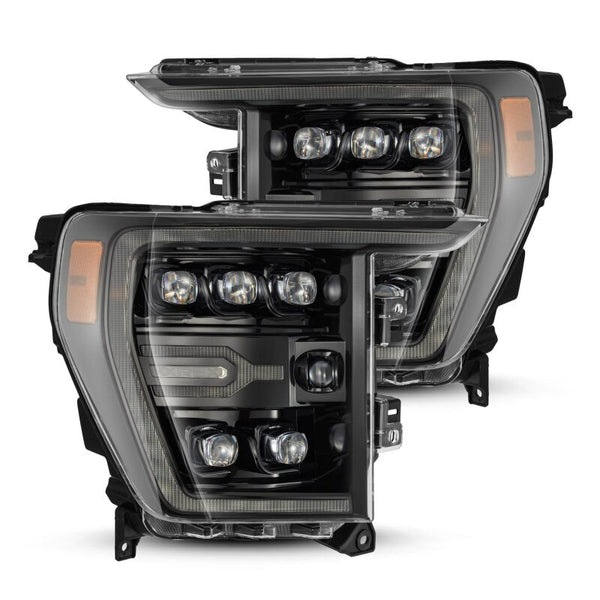 AlphaRex NOVA LED Projector Headlights (Plank Style) Black w/ Active Light & Sequential Signal 2021-2023 Ford F-150