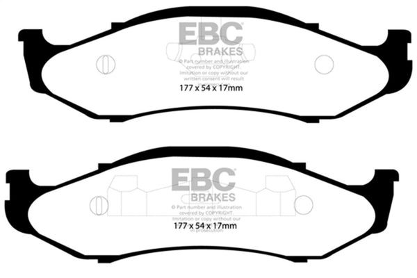 EBC Yellowstuff Front Brake Pads for 97-99 Jeep Cherokee 2.5, 82mm High Rotors