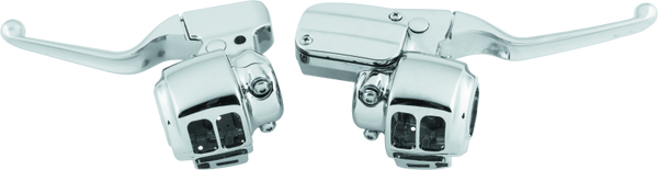 Bikers Choice Chrome Handlebar Control Kit 11/16 Bore for 20082013 Harley-Davidson Touring