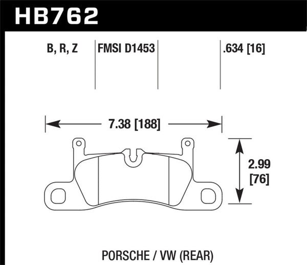 Hawk Performance Ceramic Street Rear Brake Pads for 2011-2017 Porsche Cayenne & 2011-2016 VW Touareg