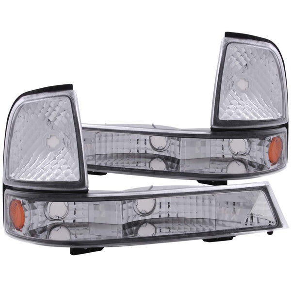 ANZO Euro Parking Lights Chrome/Amber Reflector for Ford Ranger 1998-2000