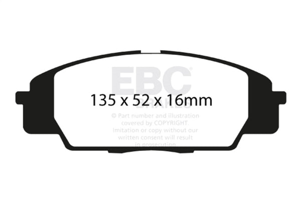 EBC Greenstuff Front Brake Pads for 2007-2011 Acura CSX Type S (Canada)