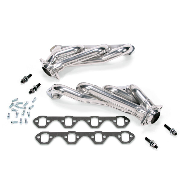 BBK Shorty Unequal Length Exhaust Headers 1-5/8in Silver Ceramic for 1979-1993 Mustang 5.0