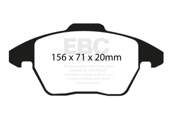 EBC Redstuff Performance Brake Pads for 2006-2013 Audi A3 2.0 Turbo (Girling Rear Caliper)
