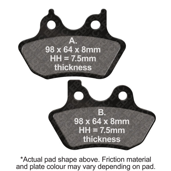 EBC 00-03 Harley-Davidson Sportster XLH 883 Front Left/Right FA-SFA-X Brake Pads