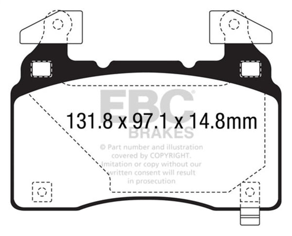 EBC Redstuff Front Brake Pads for 2014+ Cadillac CTS Vsport 3.6 Twin Turbo