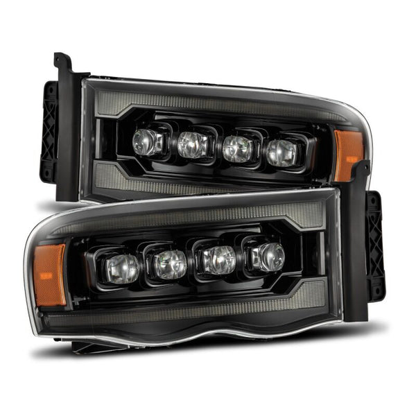 AlphaRex NOVA LED Projector Headlights Alpha Black (02-05 Dodge Ram 1500)