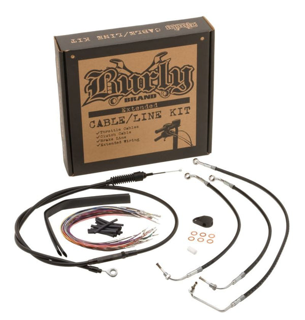 Burly Brand 13in Bag Bar Control Kit - Black