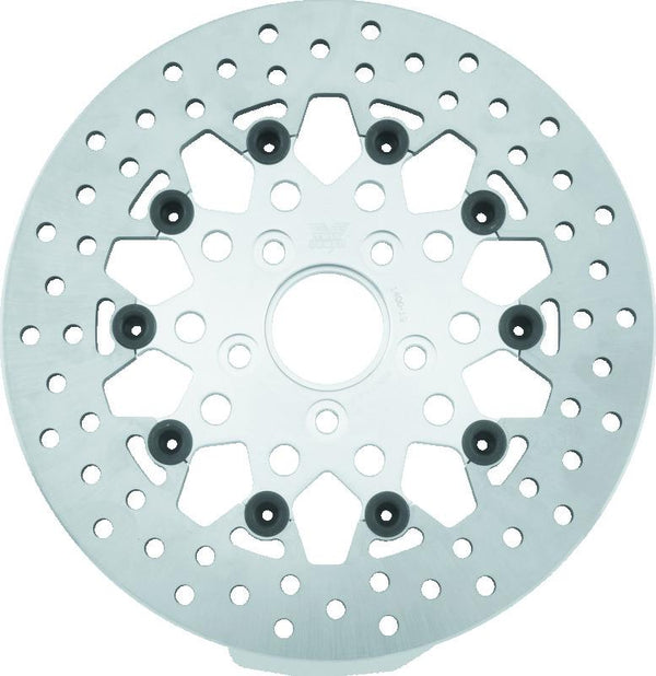 Twin Power 84-17 Big Twin Exc 08-17 FLH FLT Rear 11.5 Floating Rotor Silver Mesh