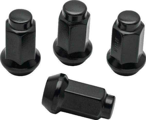 QuadBoss Lug Nuts 10x1.25 - 14mm-Od - Black - Box of 4