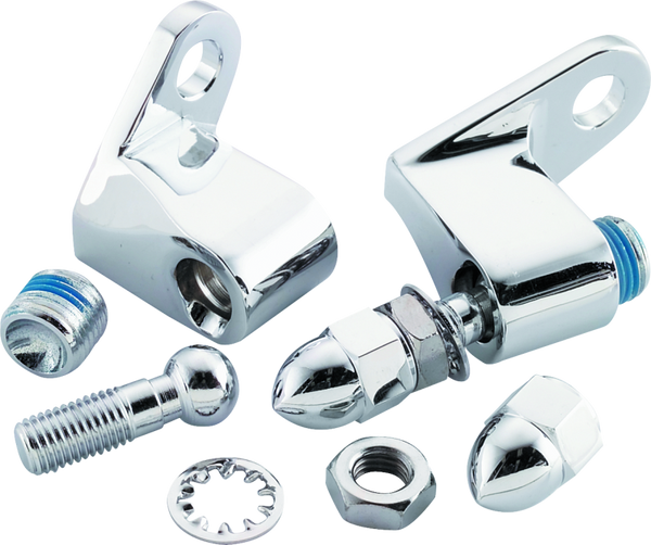 Bikers Choice Chrome Front Turn Signal Mounting Kit Universal Custom (Handlebar, Bullet Style, Horizontal Mount)