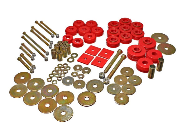 Energy Suspension Body Mount Set for 67-72 Denali XL/Suburban/Yukon XL & 67-95 K-5 Blazer - Red