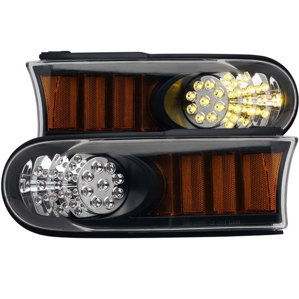 ANZO LED Parking Lights - Black Housing w/ Amber Reflector - Toyota FJ Cruiser 2007-2014