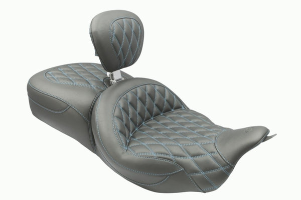 Mustang 08-25 Harley FL Touring Rd King Sp, Rd Glide Ltd, Dble Diamond ST Backrest - Black/SB