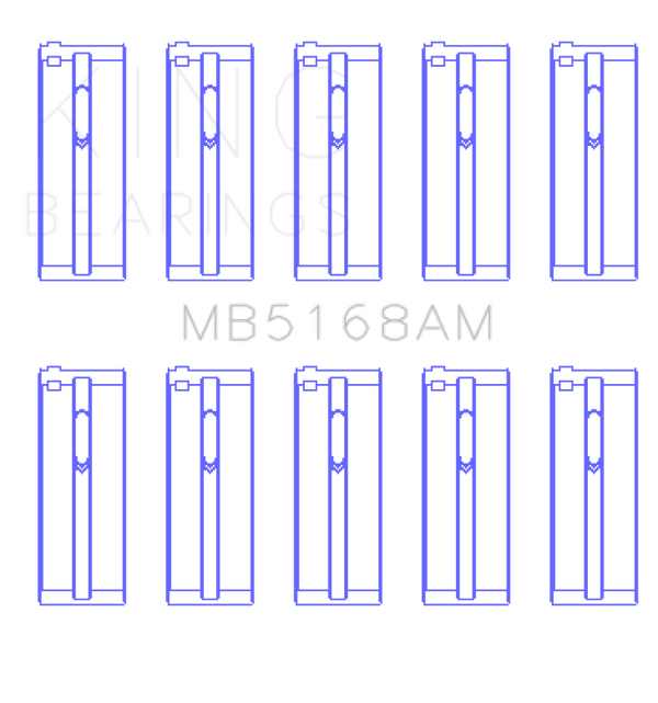 King Engine Bearings Acura F22B1/Honda F22A1/F22A6/F22B1/F22B2/F22B6 Main Bearing Set - Size STD