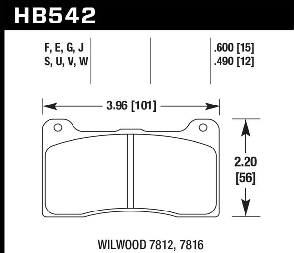 Hawk Performance Wilwood ER-1 Motorsports Brake Pad Set (7812/7816)