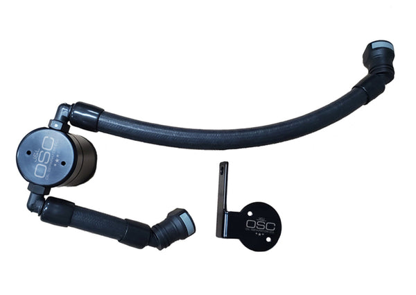 J&L 2020-2022 Ford Mustang GT500 Passenger Side Oil Separator - 3.0 Black Anodized