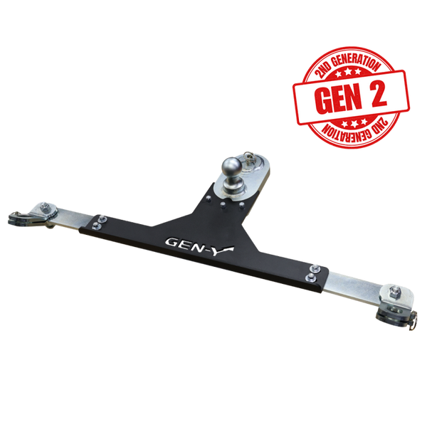 Gen-Y Dodge/RAM GoosePuck II 5in Offset Ball Puck Mount & 25K Towing w/Safety Chain Anchors