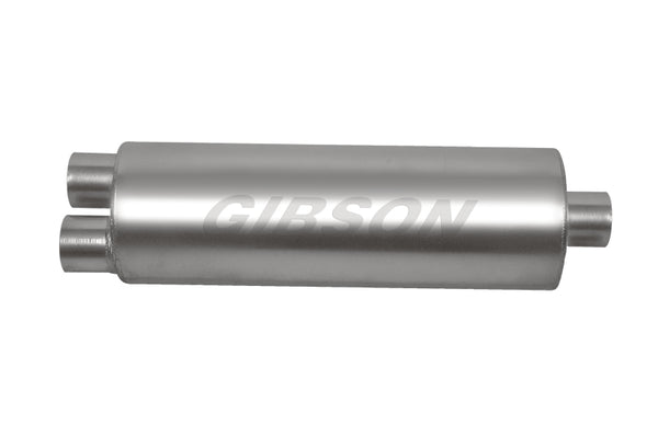 Gibson SFT Superflow Muffler - 8x24in, 3in Inlet, 4in Outlet - Stainless Steel