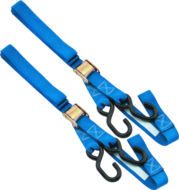 BikeMaster 1-1/2" Integrated Soft Hook Tie-Down Strap - Blue
