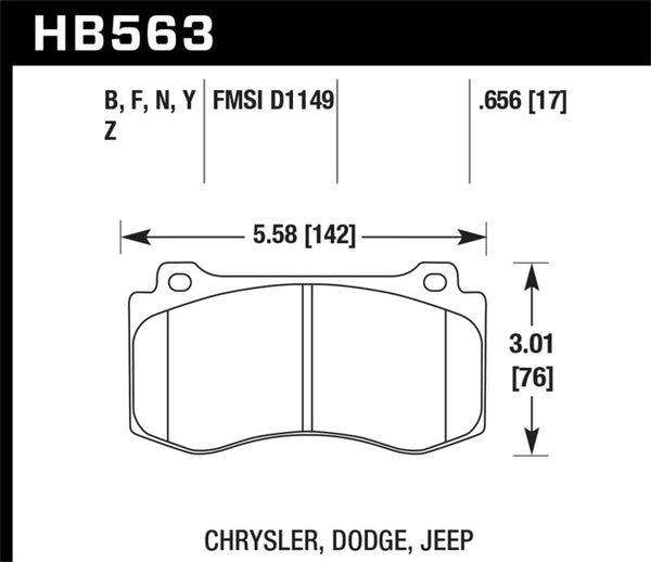 Hawk Performance HPS Front Brake Pads for 2005-2014 Chrysler 300 C SRT8 6.1