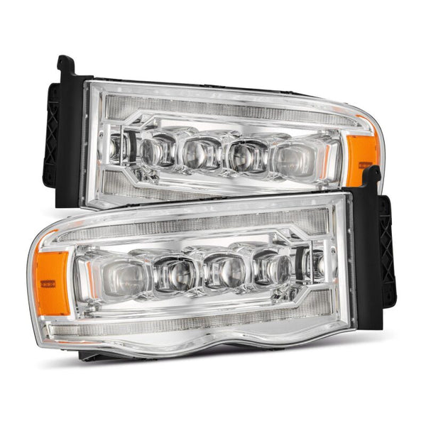 AlphaRex NOVA LED Projector Headlights (Chrome) w/ Sequential Signal for 2002-2005 Dodge Ram 1500