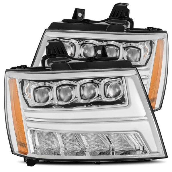 AlphaRex NOVA LED Projector Headlights w/ Activ Light DRL - Chrome - 2007-2013 Chevy Avalanche