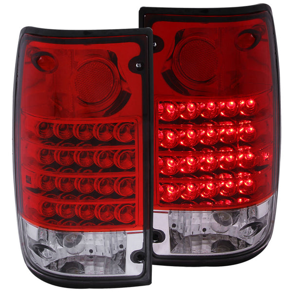 ANZO LED Tail Lights Red/Clear for Toyota Pickup 1989-1995 (Pair)