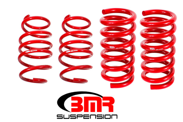 BMR Suspension Lowering Springs for 2015-2023 Mustang S550 & 2024 S650 - Set of 4 - Red