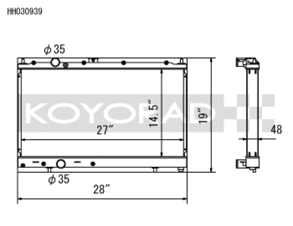Koyo 97-00 Mitsubishi Evolution 4/5/6 Turbo (MT) Radiator *For use with 03-07 Evo Fan Shroud ONLY*