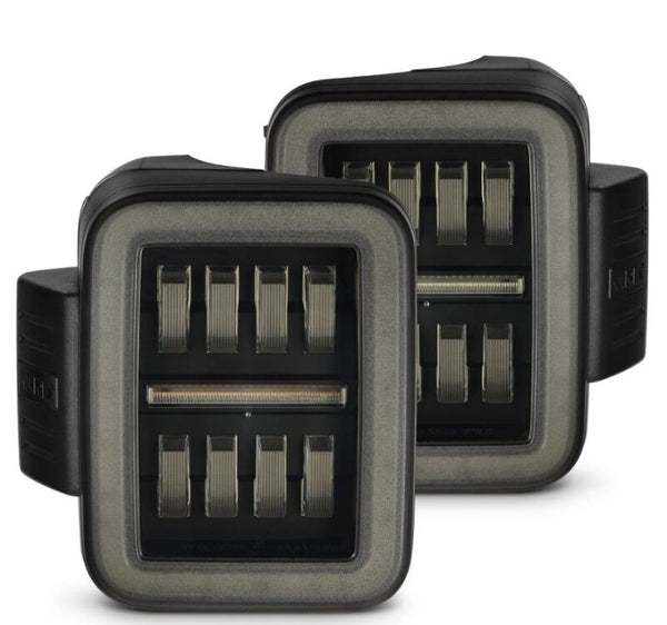 AlphaRex Nova-Series Prismatic LED Tail Lights for 2019-2024 Jeep Gladiator JT - Alpha-Black