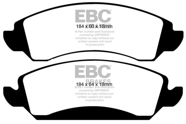 EBC Ultimax2 Front Brake Pads for 2009-2014 Cadillac Escalade 6.0 Hybrid