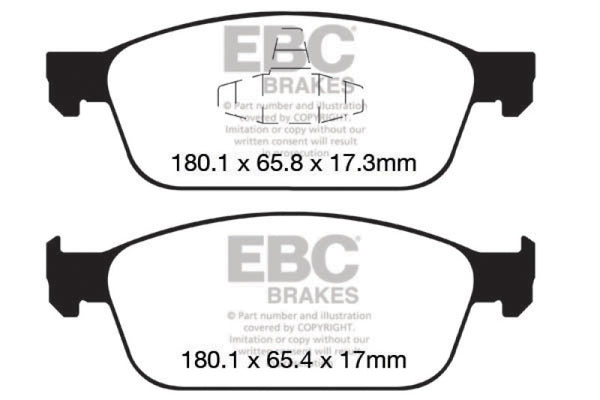 EBC Yellowstuff Front Brake Pads for 12+ Ford Focus 2.0 Turbo ST