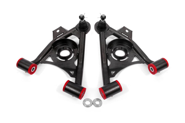 BMR Lower A-Arms for 79-93 Fox Mustang - Black Hammertone, Non-Adjustable