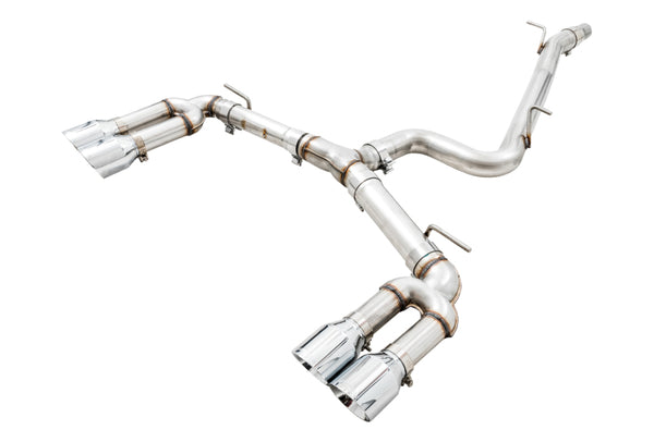 AWE Tuning Track Edition Catback Exhaust for Audi 8V S3 102mm Chrome Silver Tips