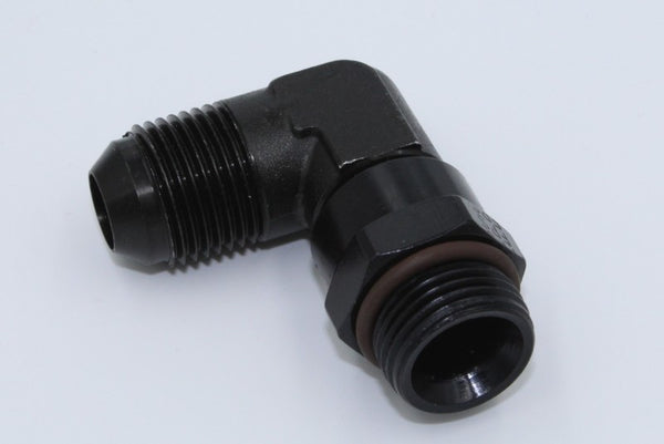 Fragola 90 Degree Swivel Fitting -6AN x 9/16-18 - Black