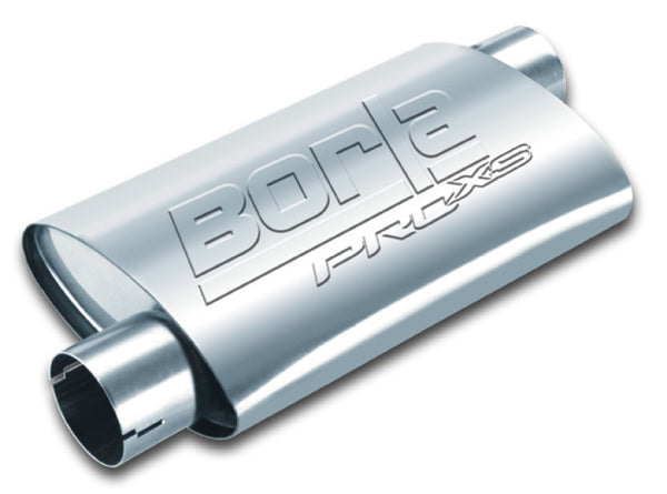 Borla Universal Pro-XS Oval Muffler 2.5in Inlet/Outlet - Offset/Offset