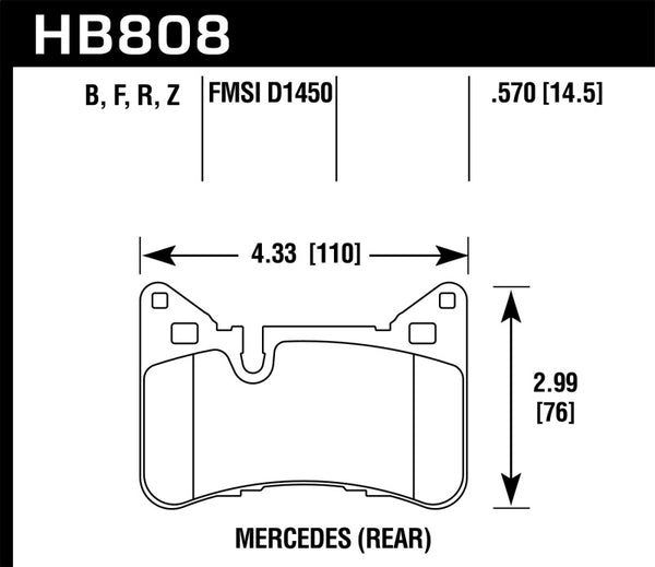 Hawk Performance Ceramic Street Brake Pads for 10-15 Mercedes-Benz E63 AMG & 14-16 E63 AMG S